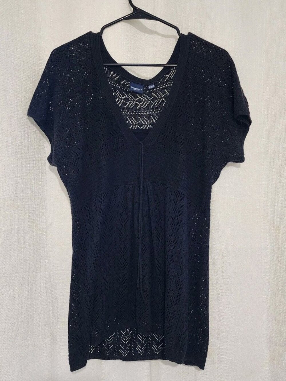 Sonoma Women's Blouse Knit Short Sleeve Black Size Large